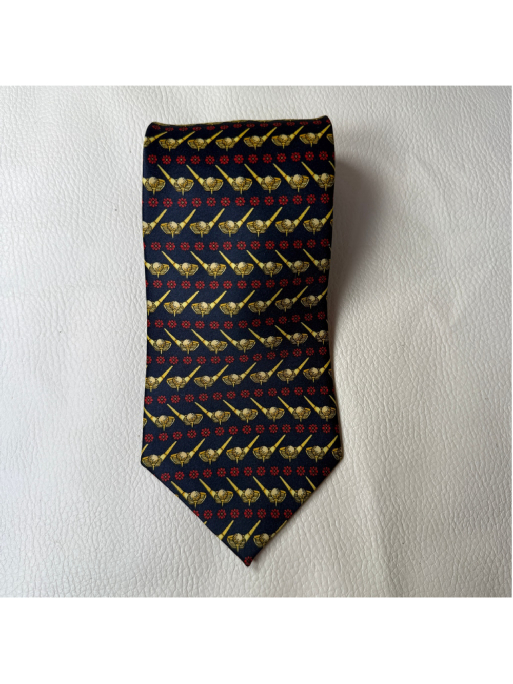 Zeus Golf Tie Navy Golf Ball Tee Novelty Mens Necktie 100% Polyester
